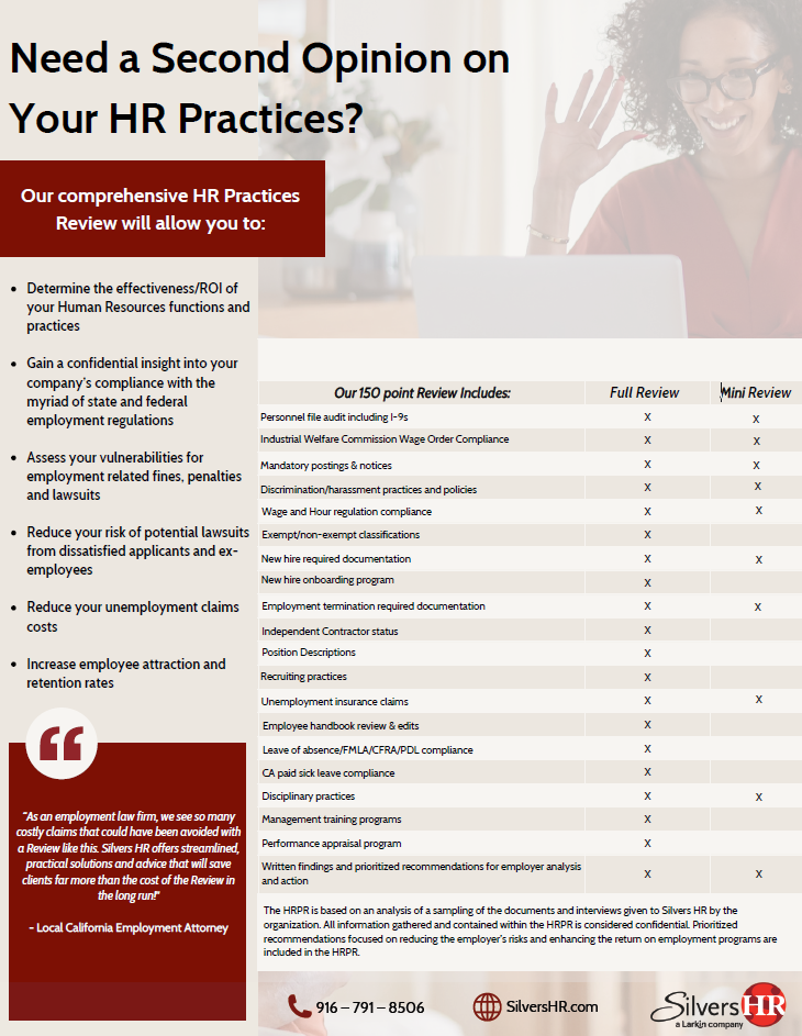 Leave of Absence Programs Flyer - Silvers HR services
